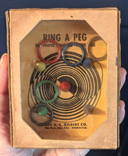 VINTAGE A.C. GILBERT RING A PEG DEXTERITY BOXED PUZZLE GAME