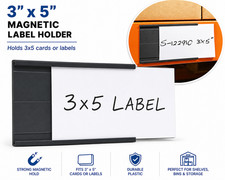 Uline S-12291 3x5 Magnetic Label Holders Warehouse Shelf Bin Tags 25 NEW