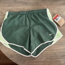 Nike Girls' Tempo Dri-fit Running Shorts Green White Sport Shorts Size L Youth