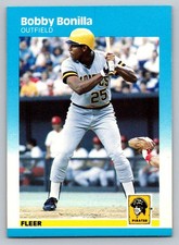 1987 Fleer #605 Bobby Bonilla Rookie Card Pittsburgh Pirates. rookie card picture