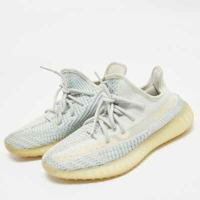 Yeezy x Adidas BlueWhite Knit Fabric Boost 350 V2 Cloud White