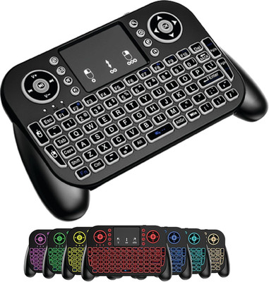 Mini Wireless Keyboard with Touchpad, Bluetooth + 2.4Ghz RF Remote Control, 7-Co
