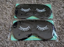 Sleep Eyeshade Black Eyelashes Set Of 2 NEW