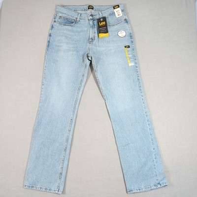 Lee Jeans Mens 33x32 Light Wash Regular Fit Bootcut Comfort Stretch Denim NWT