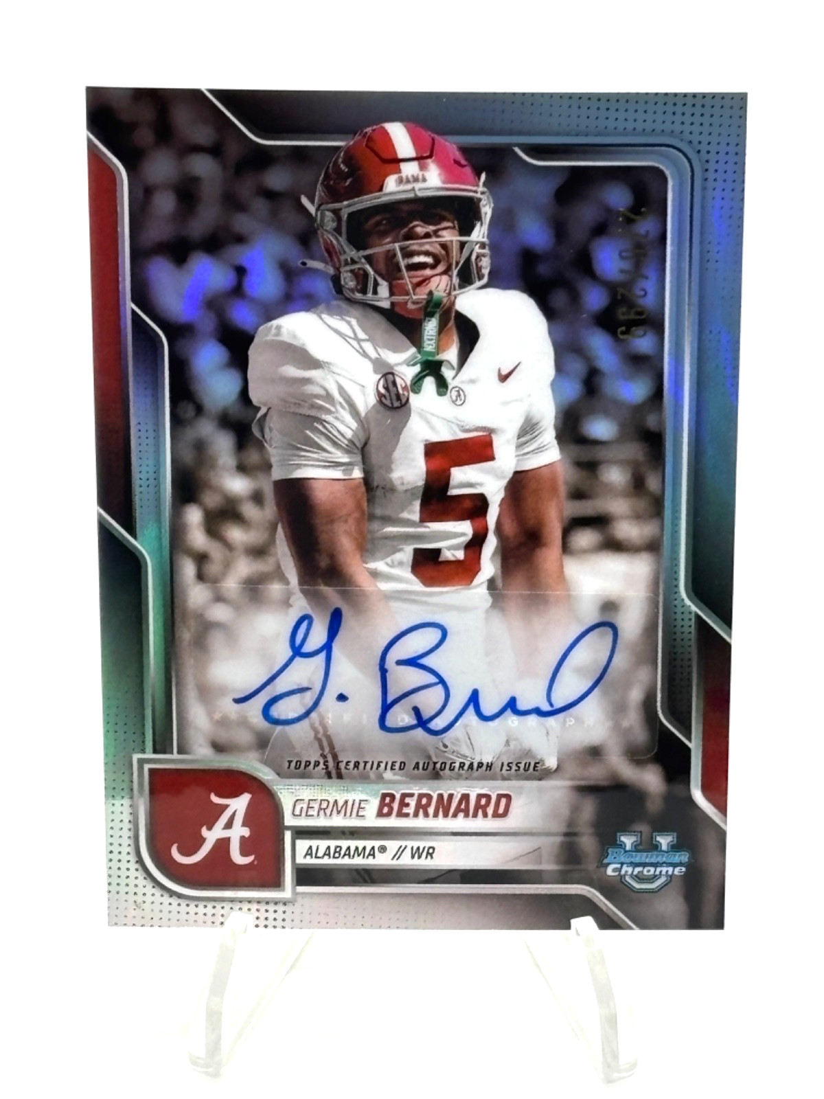2025 Bowman U Chrome Germie Bernard Auto /299 Refractor #BCA-GB Crimson Tide