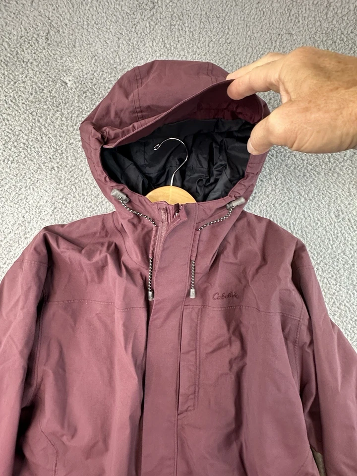 Chaqueta Cabelas de Colección Para Hombre Grande Granate Cortavientos Con Capucha Gore-Tex Foto 2 de 4