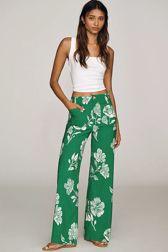 Anthropologie Maeve Colette High-Rise Wide-Leg Full-Length Pants #4123966060110