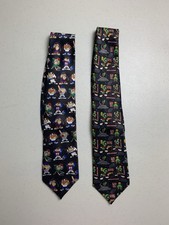 Vintage Looney Tunes Marvin The Martian Taz Tasmanian Devil Men  s Neck Tie Lot