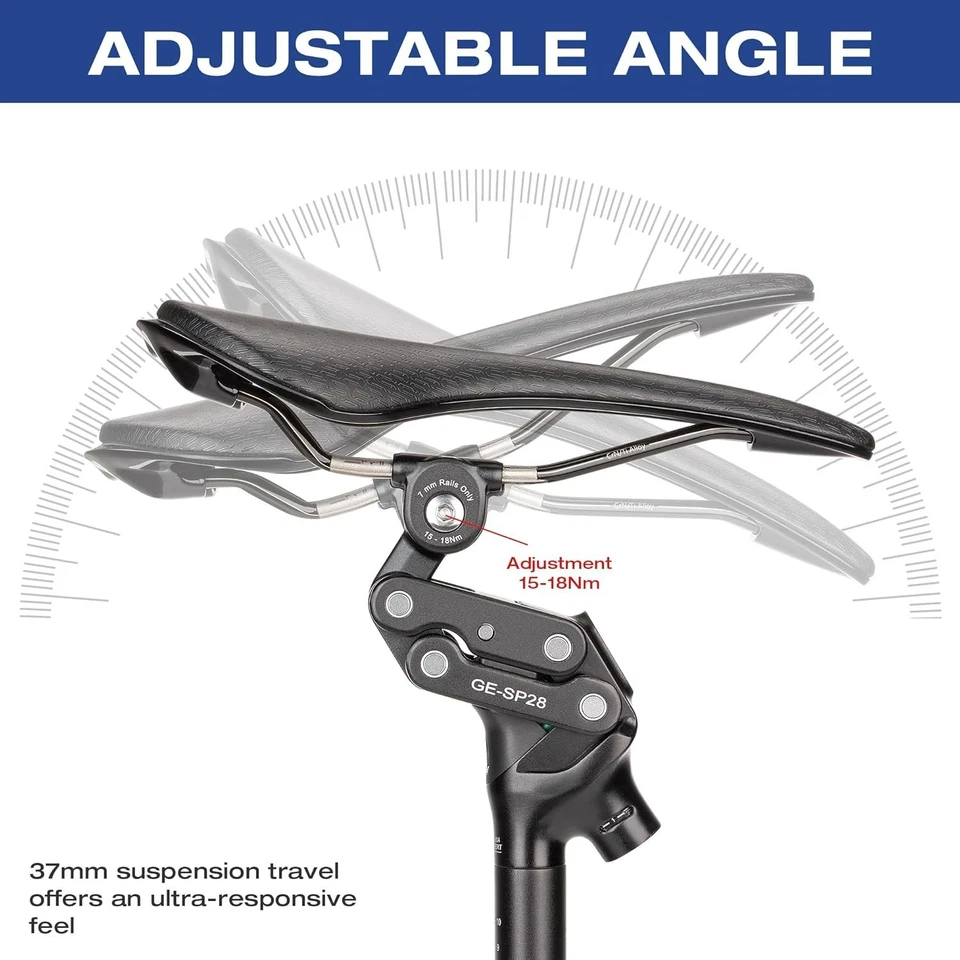 Tija de sillín de bicicleta eléctrica con suspensión, amortiguador 27,2 mm x 345 mm Foto 4 de 4