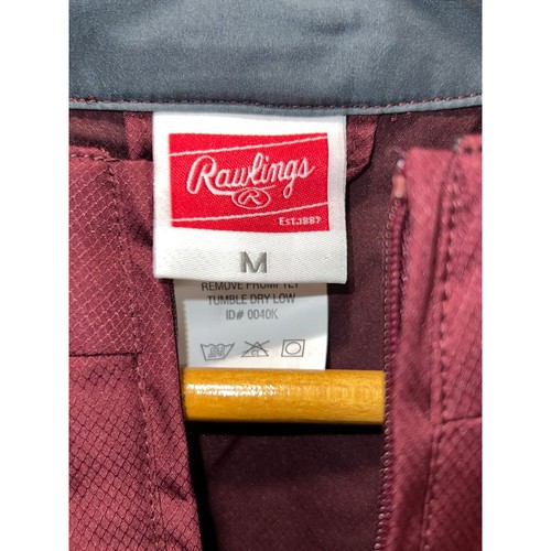 NWT Rawlings Mens Pullover Windbreaker Jacket Maroon Gray Colorblock Lightweight - Picture 2 of 6