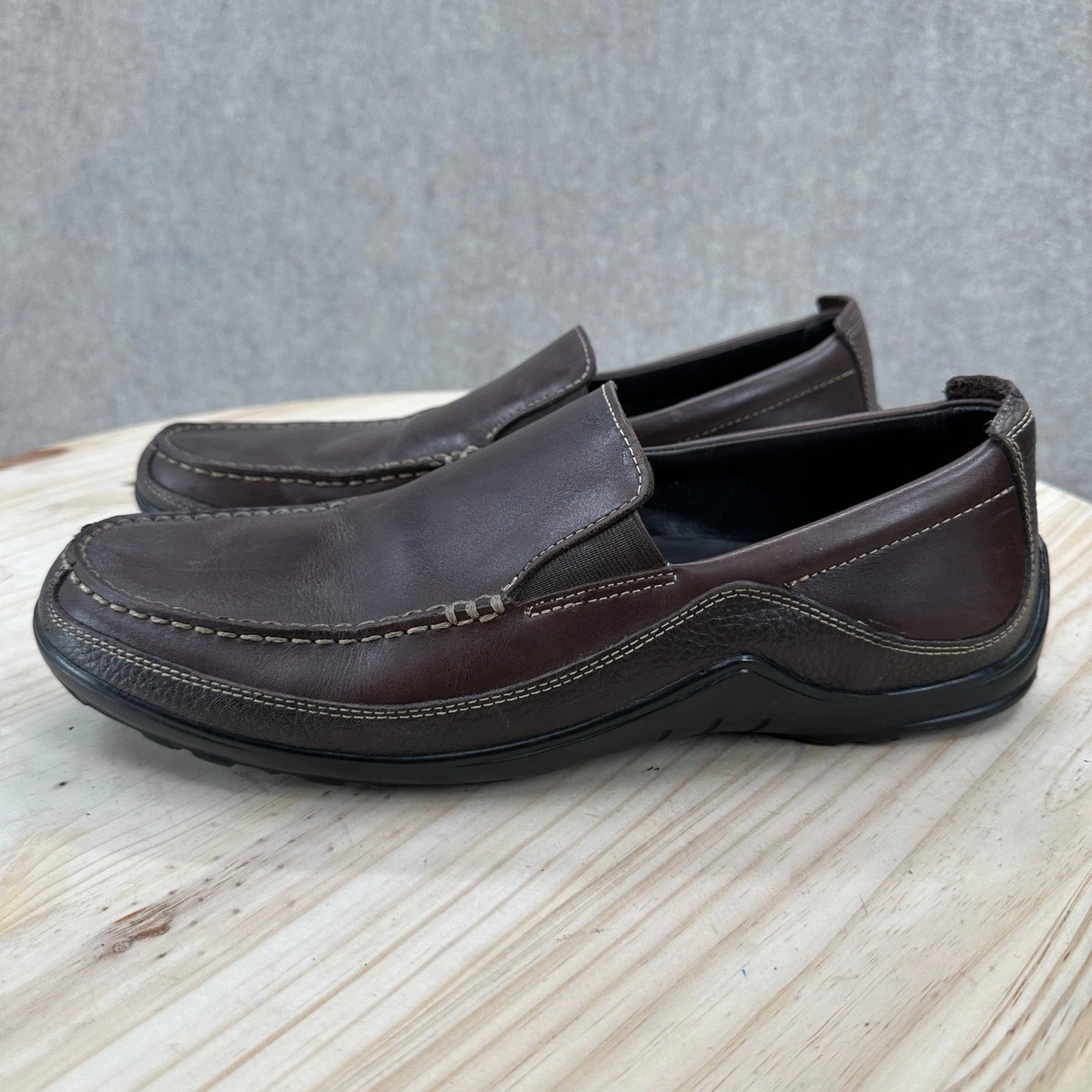 Hush Puppies Mens Brown Pebbled Leather Slip On Loafers Square Toe Shoes Size 11 Hush Puppies Casual Loafers & Slip-On for Men for sale | eBay main image 4