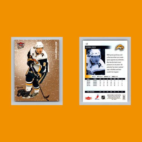 Derek Roy #17 2008-09 Ultra Gold Medallion Buffalo Sabres Hockey Card NHL - Picture 3 of 3