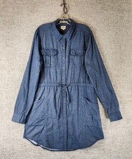 Gramicci Original Freedom Ventura Shirt Dress Womens XL Blue Chambray Button