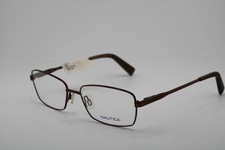 NEW NAUTICA N7258 200 BROWN GUNMETAL HORN AUTHENTIC EYEGLASSES 53-16