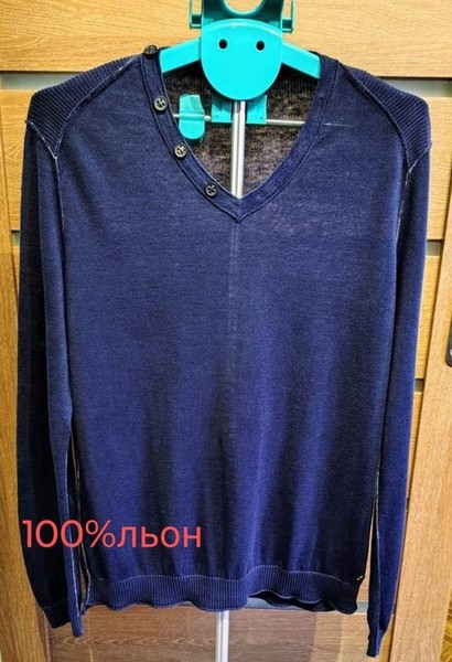 Men BOSS Orange Pullover Navy Linen 40 /L / 48