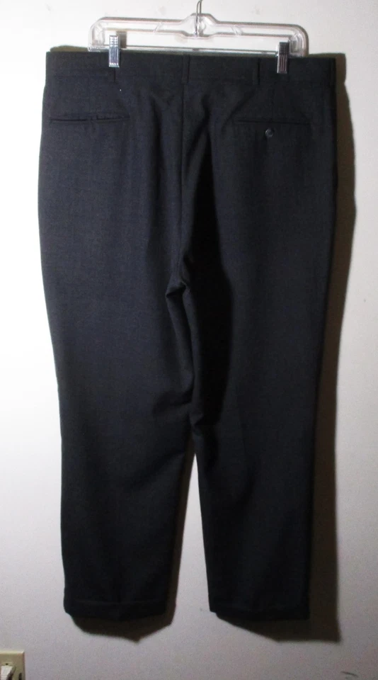 L.L. BEAN Gray 100% Worsted Wool Flat Dress Pants Men's Size 38X30 - Image 3 of 4