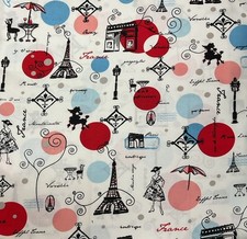 1/2 Yard Eiffel Tower 44  Wide 100 Cotton