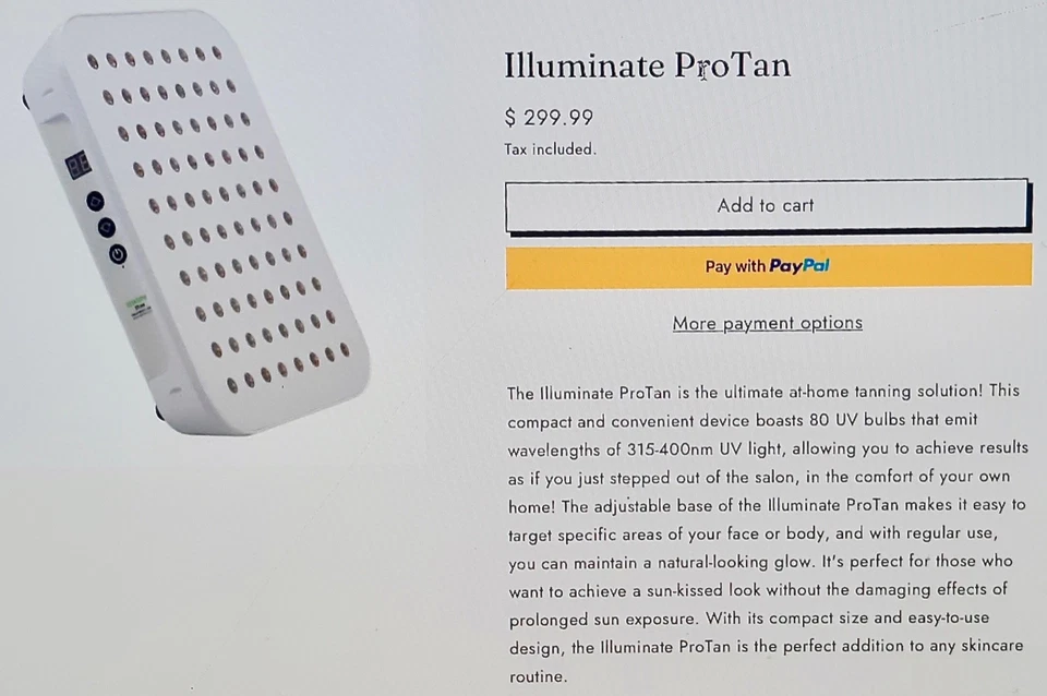 AAOCARE PROTAN TANNING LIGHT/LAMP ACHIEVE THAT NATURAL "SUN KISSED LOOK" AT HOME - Image 2 of 4