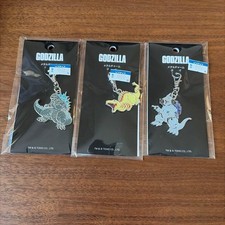 Godzilla figure metal charm key chain set of 3 Japan Tokusatsu movie m690
