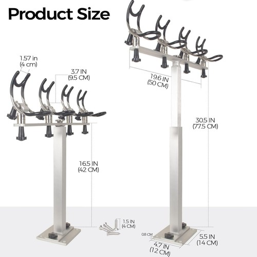 Rotating Rod Rack 2X Fishing Rotation Pole Rack Aluminum PVC Coated Fishing Rod Holder ...