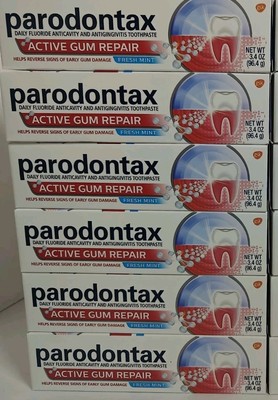6-pack PARODONTAX ACTIVE GUM REPAIR TOOTHPASTE FRESH MINT 3.4oz (06/2026)