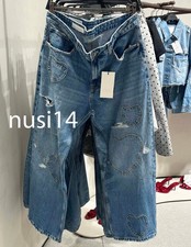 ZARA NEW WOMAN MID-RISE TRF BOYFRIEND JEANS HEARTS PANT RIPPED BLUE 0695/012/400