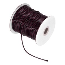 Waxed Cord 2mm Waxed Thread 87 Yard Wax String Leather Cord Rose Red/Black 