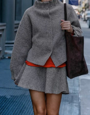 NEW ZARA WOMAN KNIT MINI SKIRT SIZE LARGE L 9598/169/801