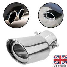 Car Chrome Stainless Steel Rear Exhaust Pipe Tail Muffler Tip Round Accessories
