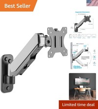 Single 32" Monitor Wall Mount - Fits One Flat/Curved Monitor, Full Motion Hei...