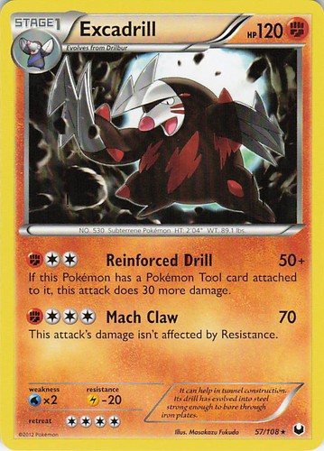 Excadrill 57/108 Rare Dark Explorers Pokemon Lightly Played