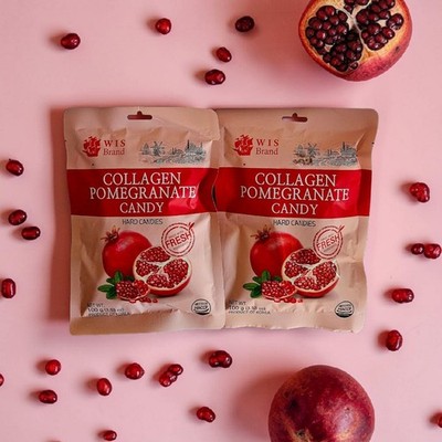 Collagen Pomegranate Candy 3.5 oz, Made With Fresh Ingredients - Packs of Two(2)