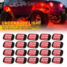 4-20Pods Pure Red LED Rock Lights Waterproof LED Underglow Underbody Glow Lamp A