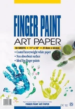 Pacon Fingerpaint Paper - 50 Sheet - Unruled - 11" X 16" - 50 / Pack - White