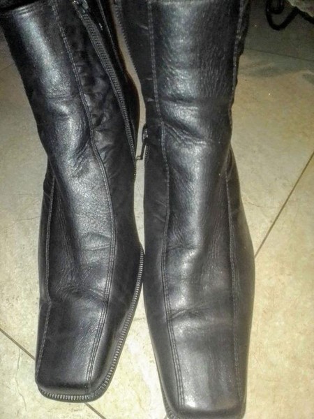 Women Gabor Boots Black Leather 40 #7T7I