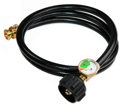 5 FT Propane Hose Adapter with Propane Tank Gauge for Weber Q1200, 1000 Propa...