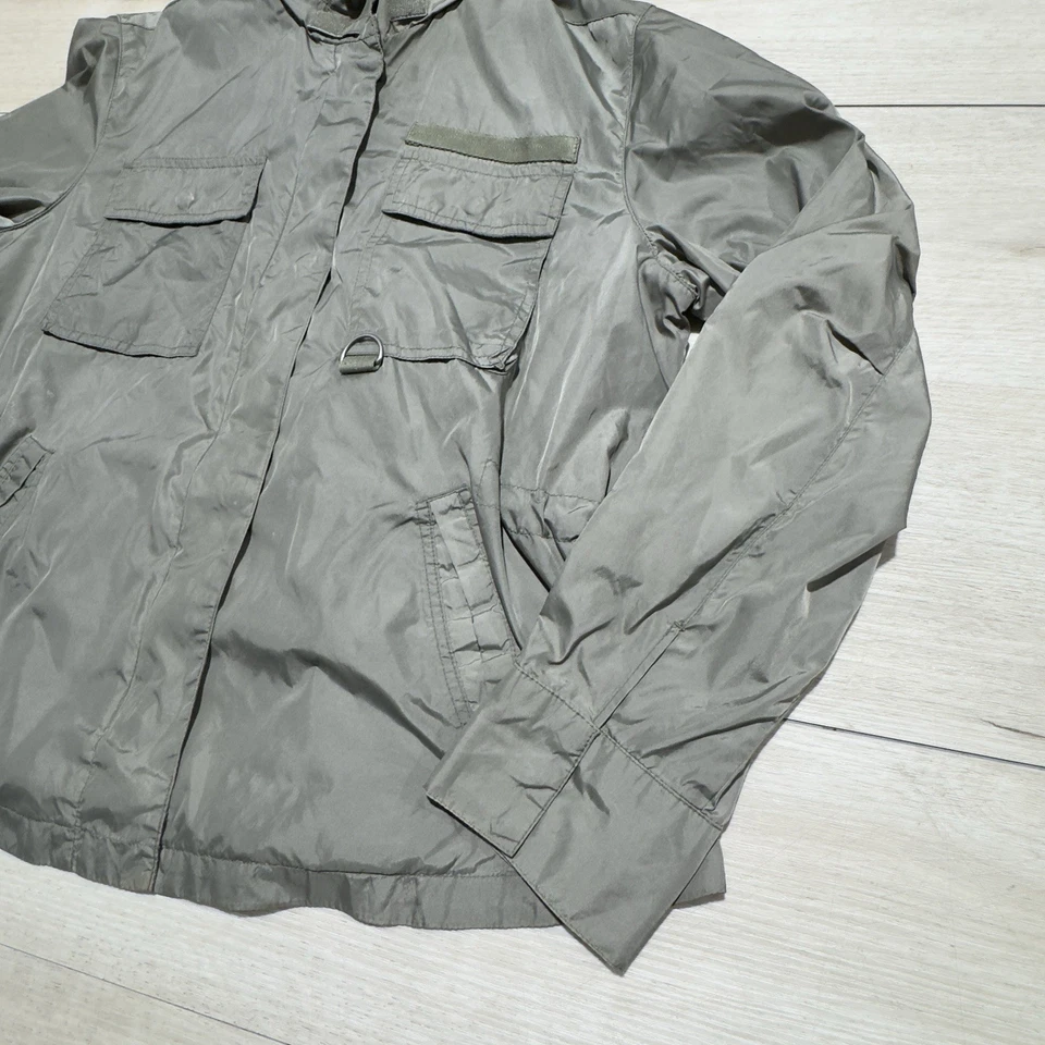 Gap куртка женщин XL зеленый нейлона ветровка легкий карманы полный молнии капюшон - Изображение 3 из 4