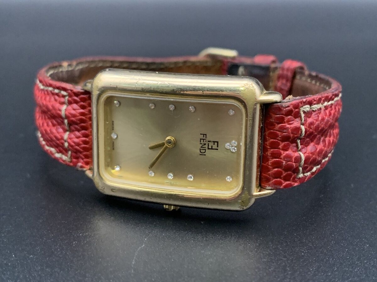 Rare Vintage Fendi Registered Model 550j Quartz 002-765 Gold Rare Vintage Fendi Registered Model 550j Quartz 002-765 Gold