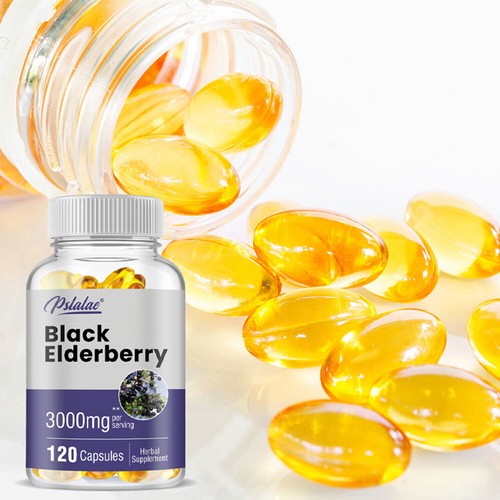 Sambucus Black Elderberry Capsules 3000mg - Support Immune System, Antioxidants - Picture 7 of 12