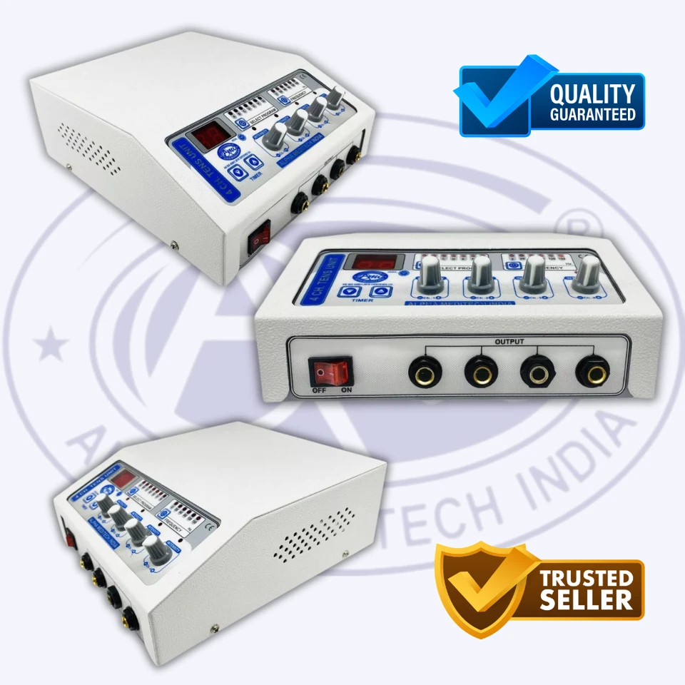 4 Channel TENS Physiotherapy Machine Pain Relief Massage Therapy at home - AMI - Image 3 of 4