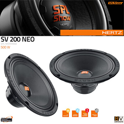 Lautsprecher Hertz SPL Show SV200 NEO Mitteltöner 8 in Auto Motorrad 200 WRMS mm