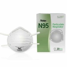 N95 Particulate Respirator Mask White 20 Pk NEW