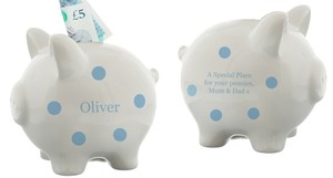 personalised money box for baby boy
