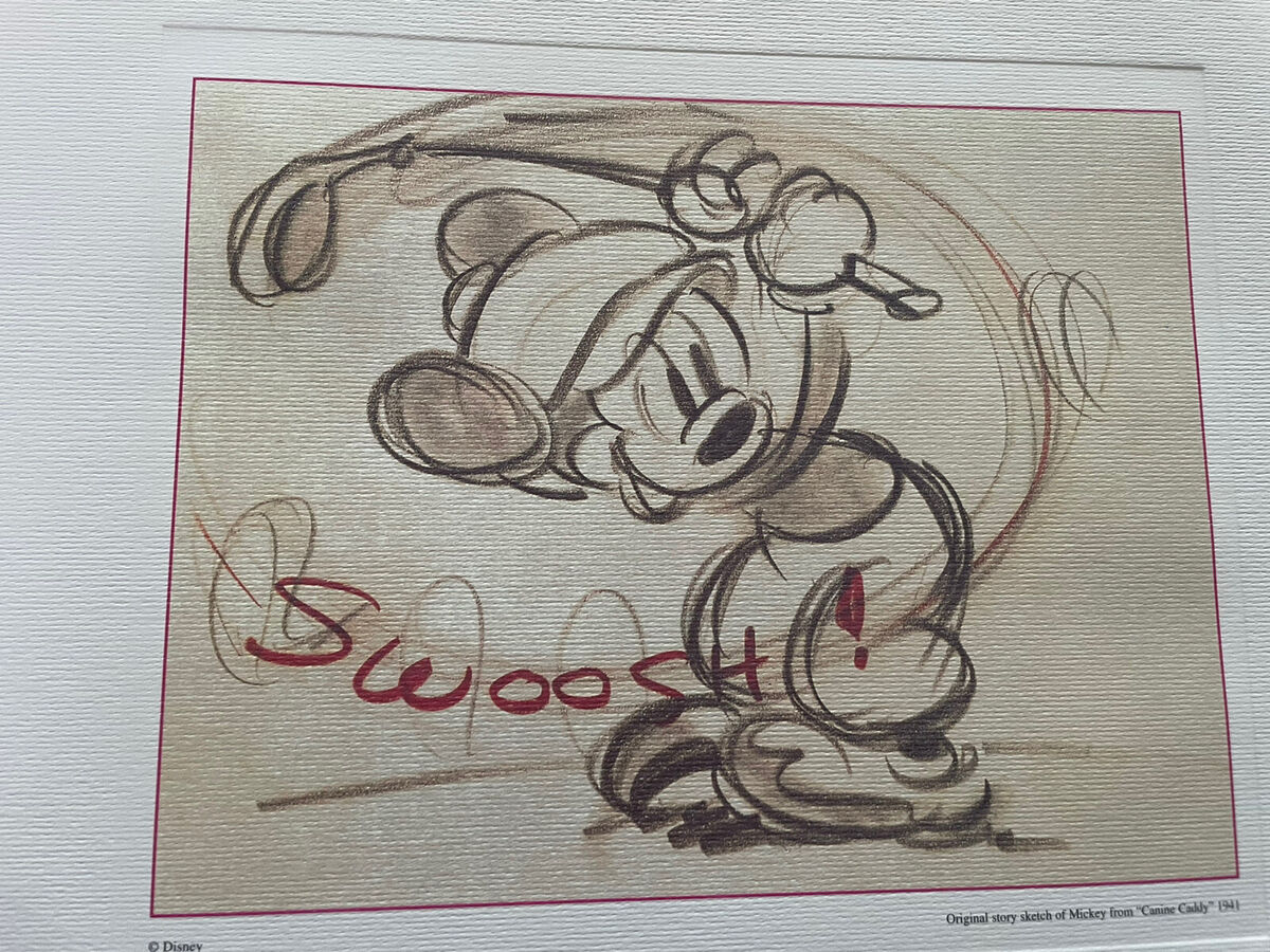 Disney “Golfer Mickey” Mouse “Canine Caddy” 1941 Sketch Disney “Golfer Mickey” Mouse “Canine Caddy” 1941 Sketch