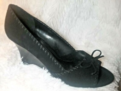 *NEW* ~ Women's COLDWATER CREEK ~ Black ~ Open Toe Heel Sandal Shoes Size 9.5M  
