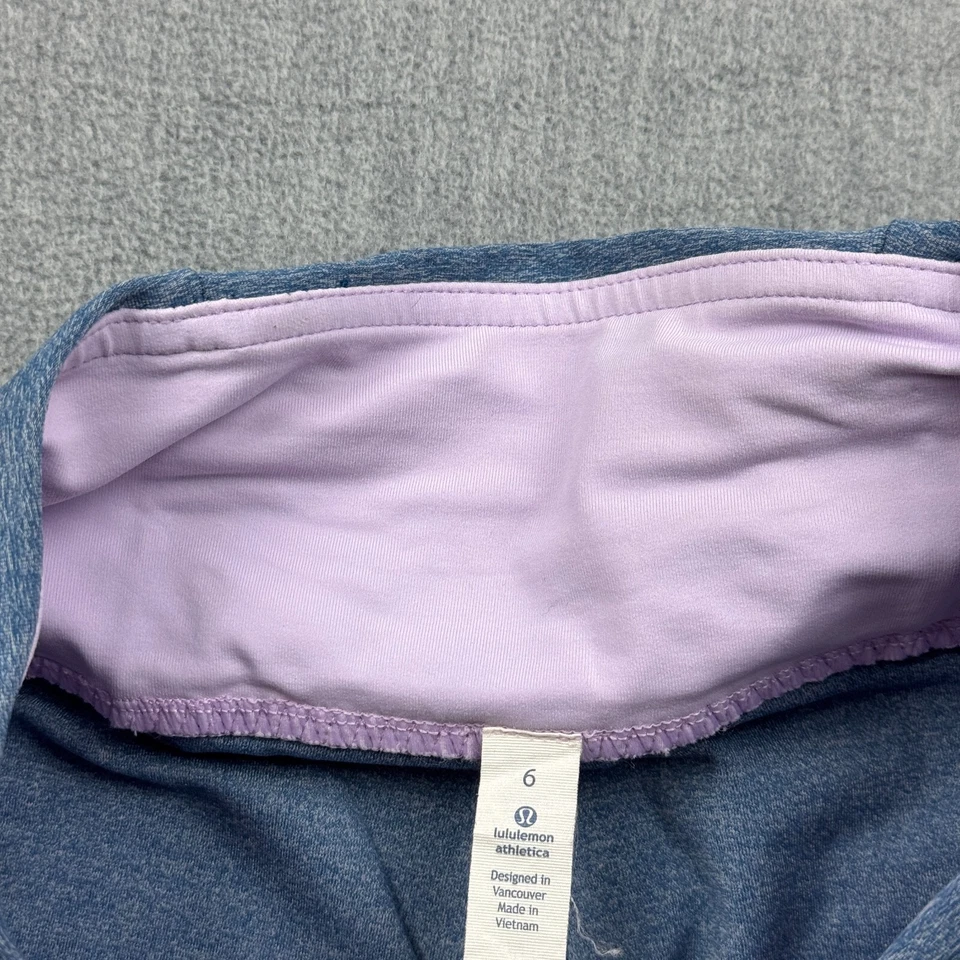 Lululemon Leggings Mujer 6 Azul Entrenamiento Resistente Capri Crop 17" Yoga Gimnasio Pantalones Foto 4 de 4