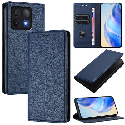 For Xiaomi 15 Pro 14T 11X Poco C75 F7 X3 GT Magnetic Flip Card Wallet Phone Case