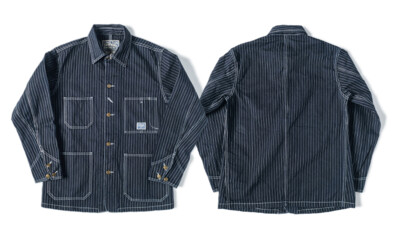 Railroad Jacket Men's Stripe Jacket Denim Jacket Work Coat Vintage