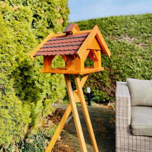 DARLUX Rechteckiges Vogel Futter Haus XL Vogelhaus Futterstelle Grün,Rot,Schwarz - Bild 6 von 7