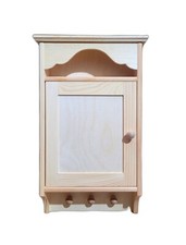 Wall Key Cabinet - Wooden Plain Colour Cupboard Rack Holder Easy Assemble /K05